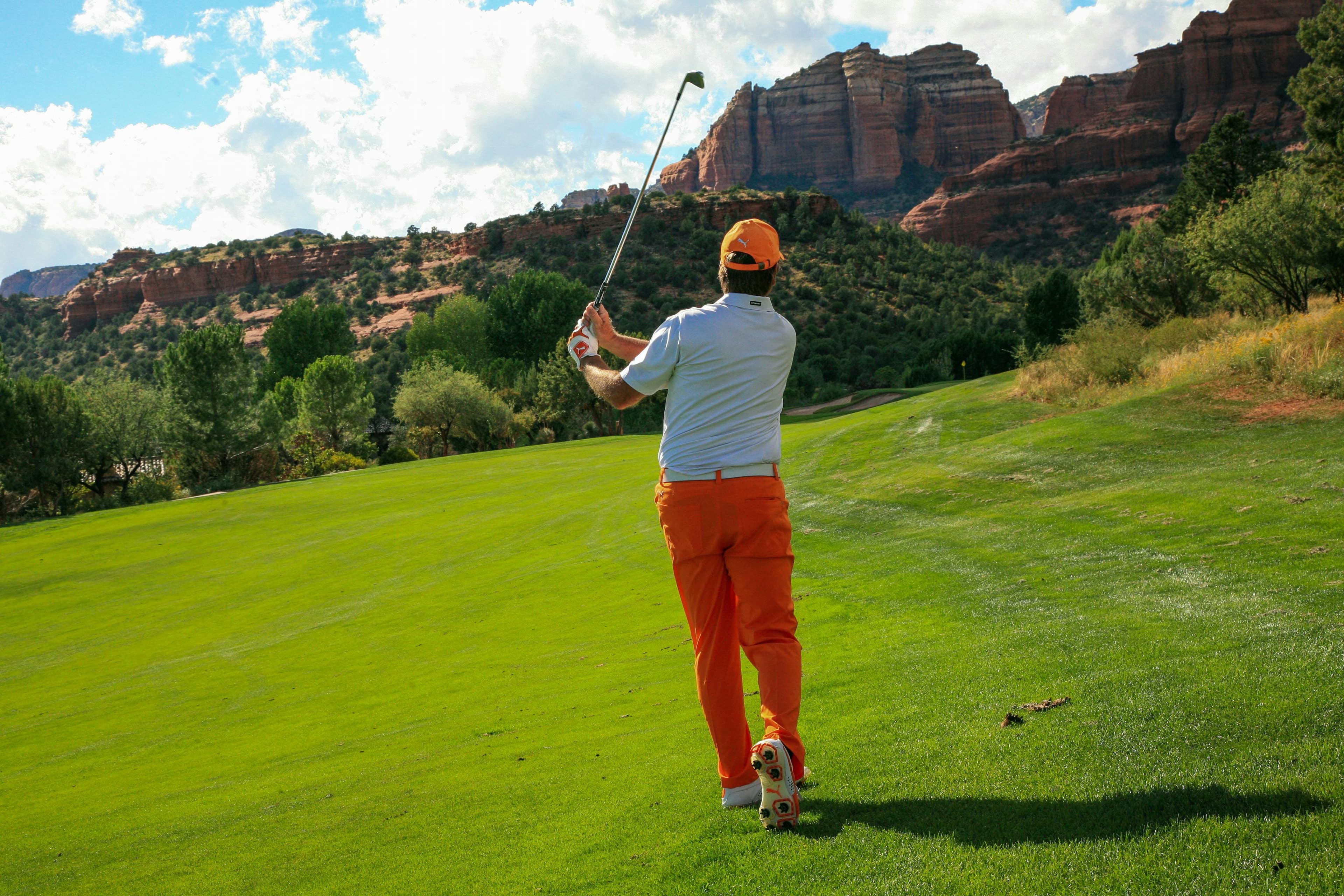 Take the ferry to the golf course with your friends